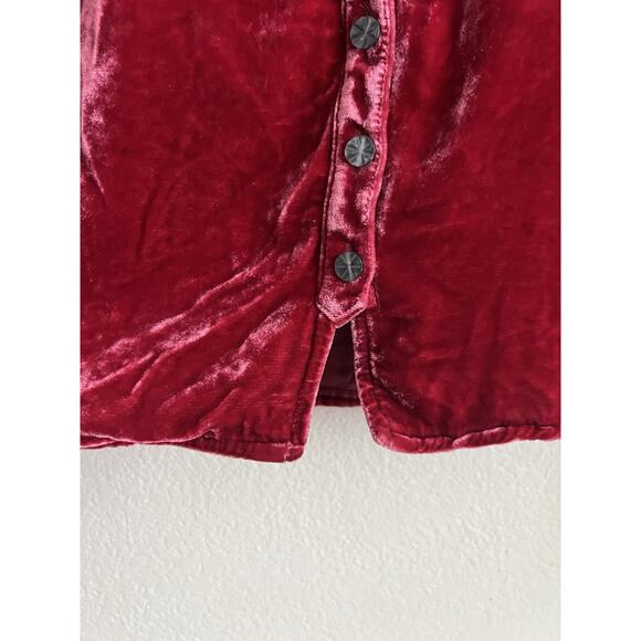 J Jill Crushed Velvet Top Button Down Womens XXS Pink Long Sleeve - Picture 5 of 7